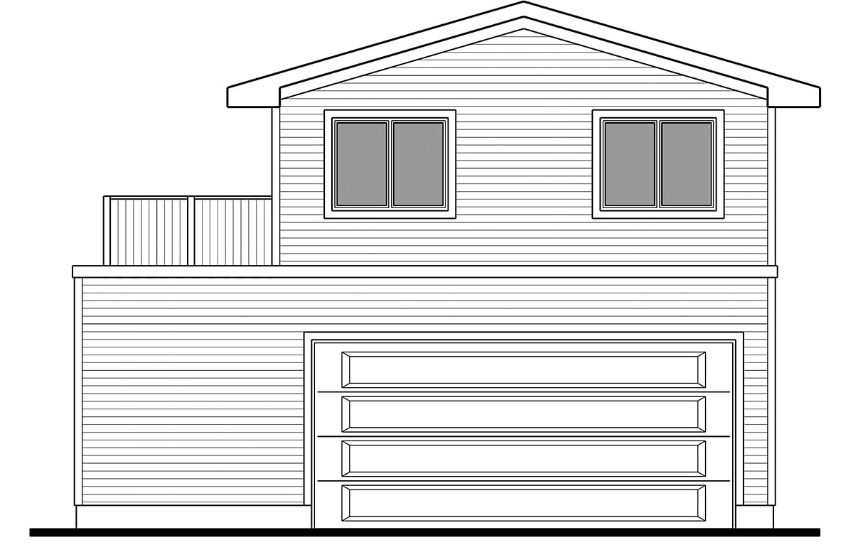 Garage-Living Plan 83333 - Traditional Style with 645 Sq Ft, 2 Be