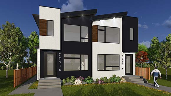 Modern Multi-Family Plan 83341 with 6 Beds, 6 Baths Elevation