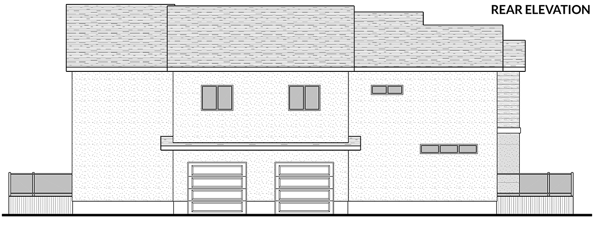 Farmhouse Plan with 4395 Sq. Ft., 6 Bedrooms, 6 Bathrooms, 2 Car Garage Rear Elevation