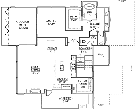 Contemporary, Modern House Plan 83346 with 3 Beds, 4 Baths, 2 Car Garage Second Level Plan