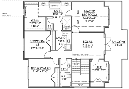 Farmhouse House Plan 83352 with 3 Beds, 3 Baths Second Level Plan