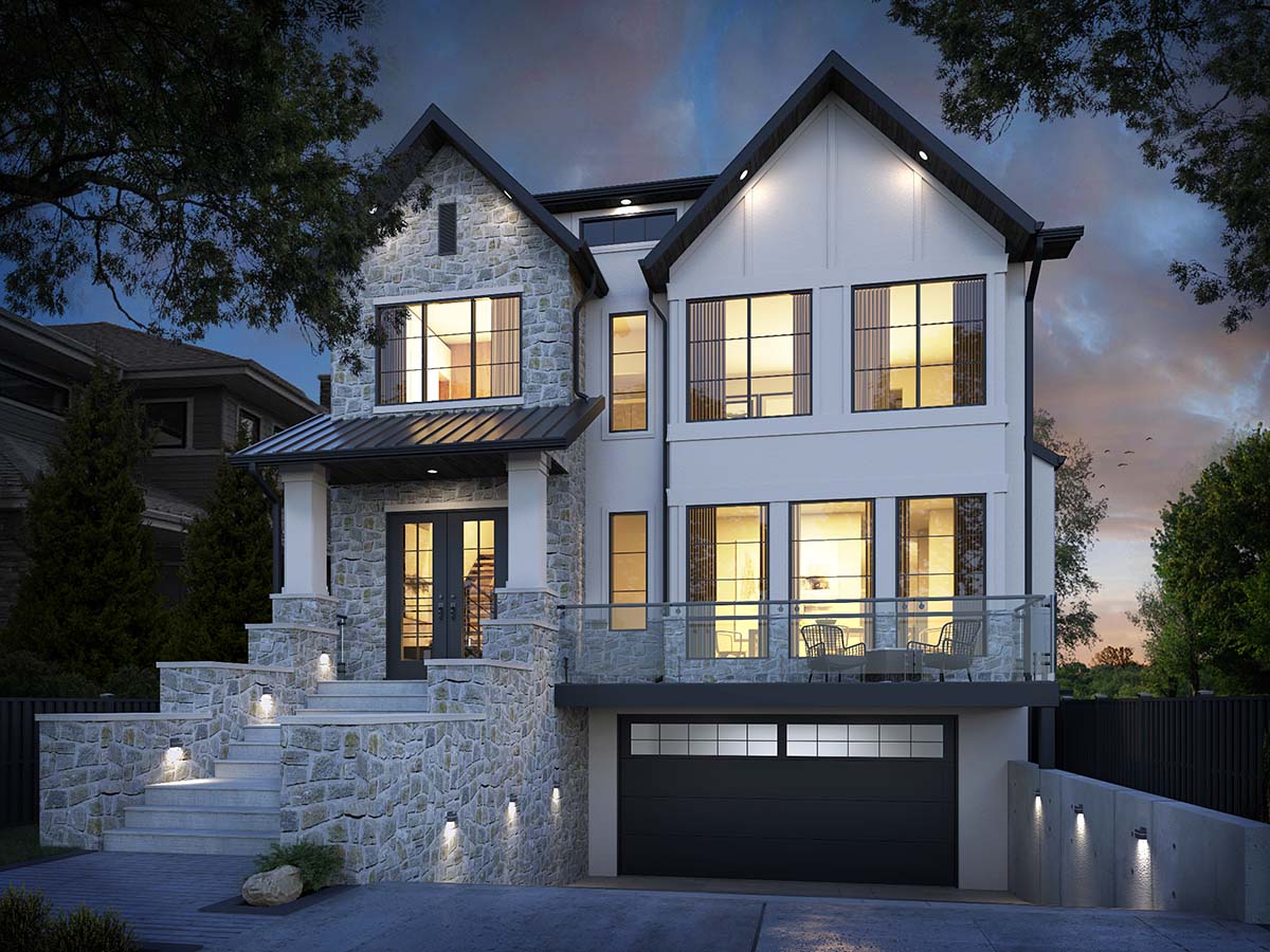 Contemporary, Craftsman Plan with 3029 Sq. Ft., 3 Bedrooms, 3 Bathrooms, 2 Car Garage Picture 2