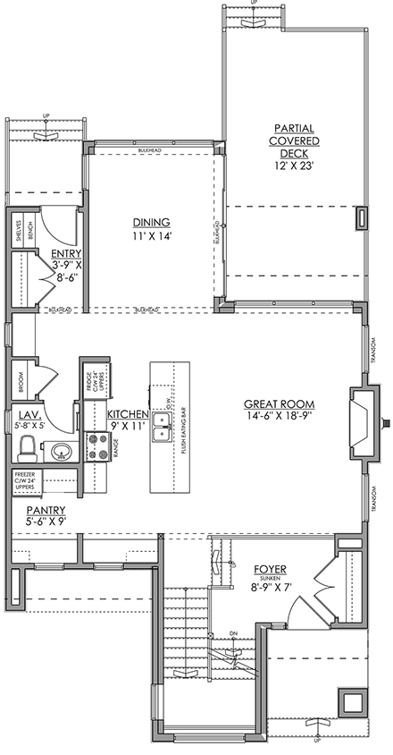 Modern House Plan 83359 with 3 Beds, 3 Baths First Level Plan