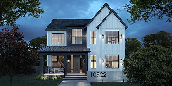 Farmhouse House Plan 83365 with 4 Beds, 4 Baths Elevation