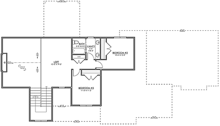 Country, Farmhouse, New American, Traditional House Plan 83368 with 3 Beds, 3 Baths, 2 Car Garage Second Level Plan