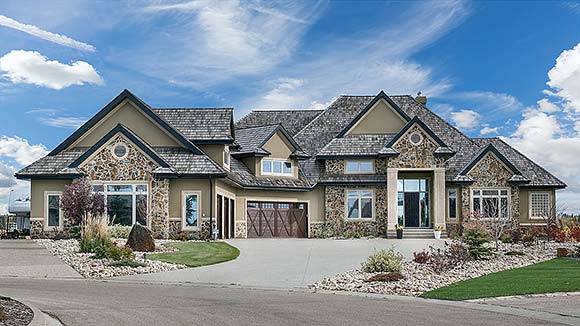 Craftsman House Plan 83374 with 3 Beds, 3 Baths, 5 Car Garage Elevation