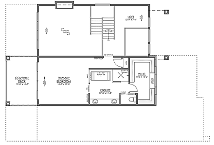 Coastal, Modern House Plan 83375 with 1 Beds, 3 Baths, 2 Car Garage Second Level Plan