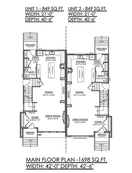 Modern Multi-Family Plan 83379 with 10 Beds, 8 Baths First Level Plan