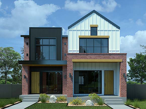 Modern Multi-Family Plan 83380 with 8 Beds, 8 Baths Elevation