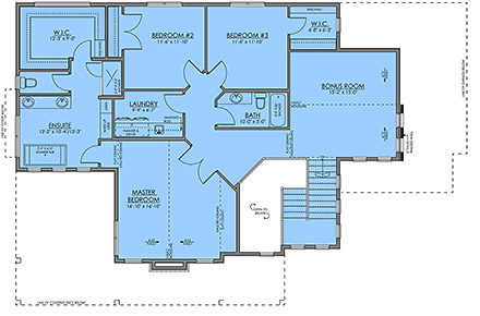 Contemporary, Farmhouse, New American House Plan 83388 with 3 Beds, 3 Baths, 2 Car Garage Second Level Plan