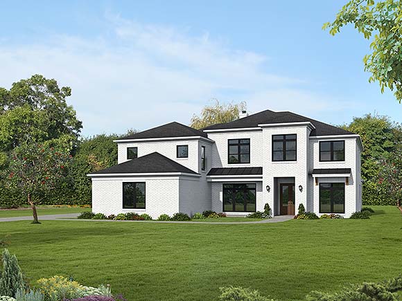 Contemporary, Florida, French Country, Mediterranean, Traditional House Plan 83410 with 5 Beds, 5 Baths, 3 Car Garage Elevation
