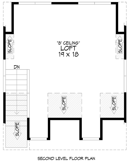 Cottage, Country, Farmhouse, Traditional 1 Car Garage Plan 83413 Second Level Plan