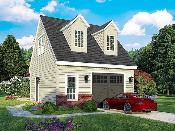 Cottage, Country, Farmhouse, Traditional 1 Car Garage Plan 83413 Elevation
