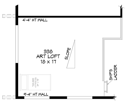 Coastal, Contemporary, Country, Modern House Plan 83417 with 3 Beds, 2 Baths, 2 Car Garage Third Level Plan