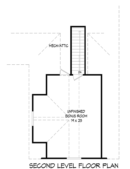 Country House Plan 83431 with 3 Beds, 2 Baths, 2 Car Garage Second Level Plan