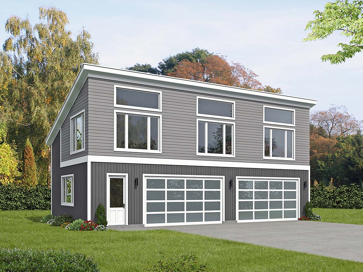 Garage Plan 83439 - 4 Car Garage Modern Style