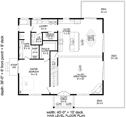 Colonial, Country, Prairie, Ranch, Traditional House Plan 83442 with 3 Beds, 3 Baths First Level Plan