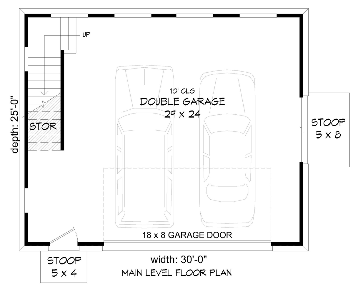 Garage Plan 83447 - 2 Car Garage Ranch Style