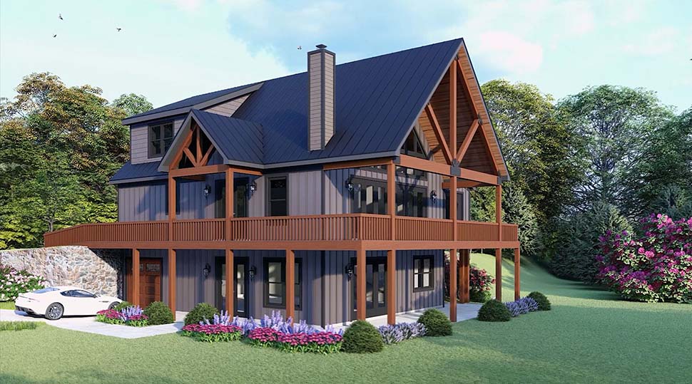 Country, Craftsman, Traditional Plan with 2792 Sq. Ft., 4 Bedrooms, 4 Bathrooms, 1 Car Garage Picture 4