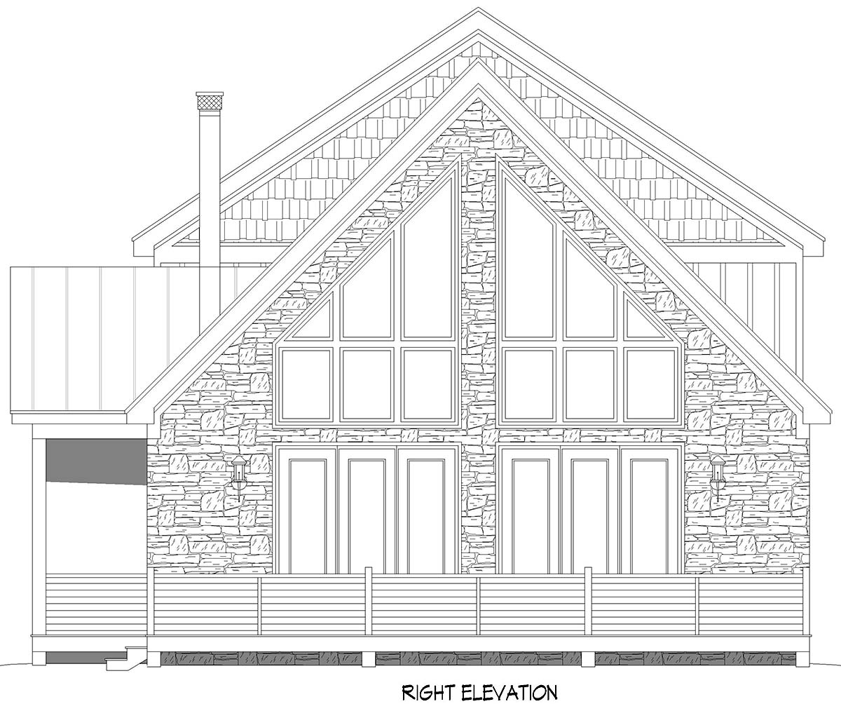 Cabin, Country, French Country, Traditional Plan with 2596 Sq. Ft., 3 Bedrooms, 3 Bathrooms, 2 Car Garage Picture 2