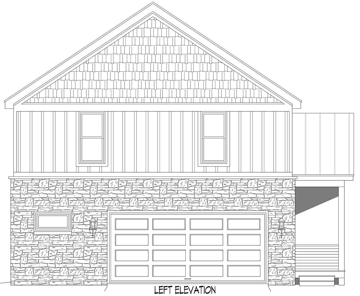 Cabin, Country, French Country, Traditional Plan with 2596 Sq. Ft., 3 Bedrooms, 3 Bathrooms, 2 Car Garage Picture 3