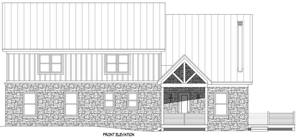 Cabin, Country, French Country, Traditional Plan with 2596 Sq. Ft., 3 Bedrooms, 3 Bathrooms, 2 Car Garage Picture 4