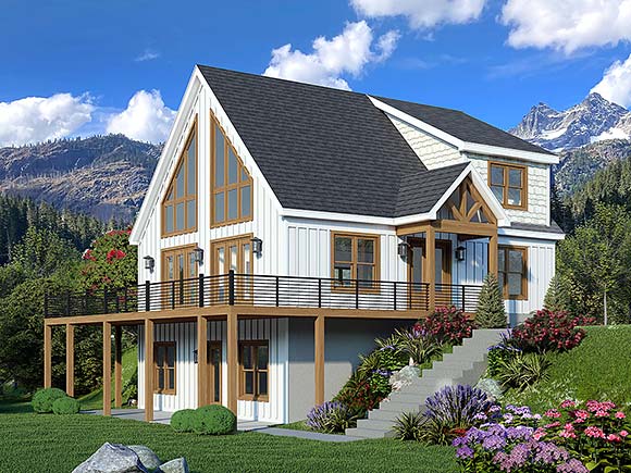 Country, Craftsman, Prairie, Traditional House Plan 83471 with 4 Beds, 4 Baths Elevation