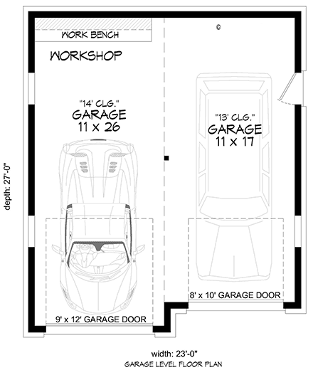 Contemporary, Craftsman, Traditional 2 Car Garage Plan 83473 First Level Plan