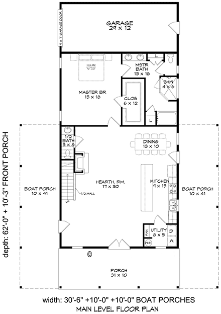 Barndominium, Country, Farmhouse House Plan 83485 with 3 Beds, 3 Baths, 1 Car Garage First Level Plan