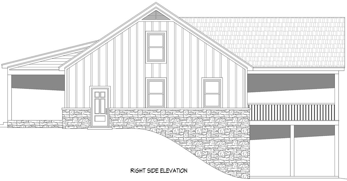 Country, Ranch Plan with 2049 Sq. Ft., 3 Bedrooms, 2 Bathrooms, 3 Car Garage Picture 2