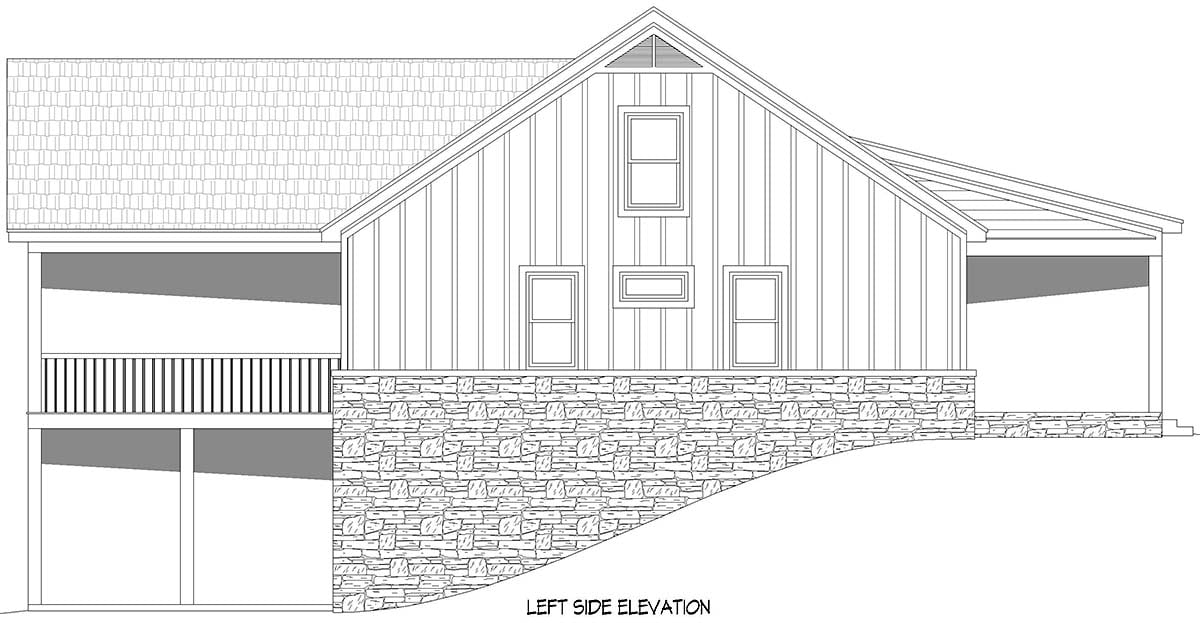 Country, Ranch Plan with 2049 Sq. Ft., 3 Bedrooms, 2 Bathrooms, 3 Car Garage Picture 3