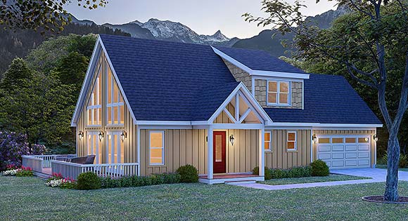 Country, Farmhouse, Ranch, Traditional House Plan 83497 with 3 Beds, 3 Baths, 2 Car Garage Elevation