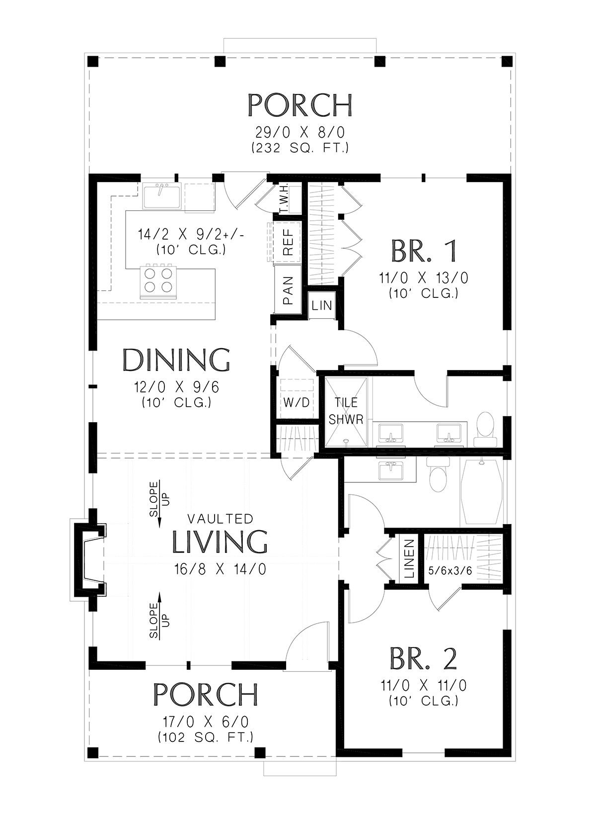 Cottage, Country, Farmhouse House Plan 83500 with 2 Beds, 2 Baths Level One