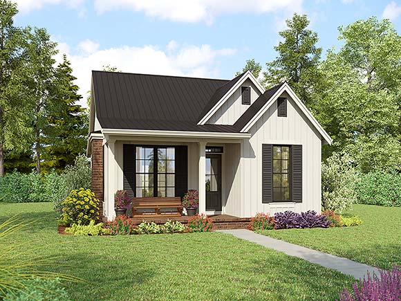 Cottage, Country, Farmhouse House Plan 83500 with 2 Beds, 2 Baths Elevation