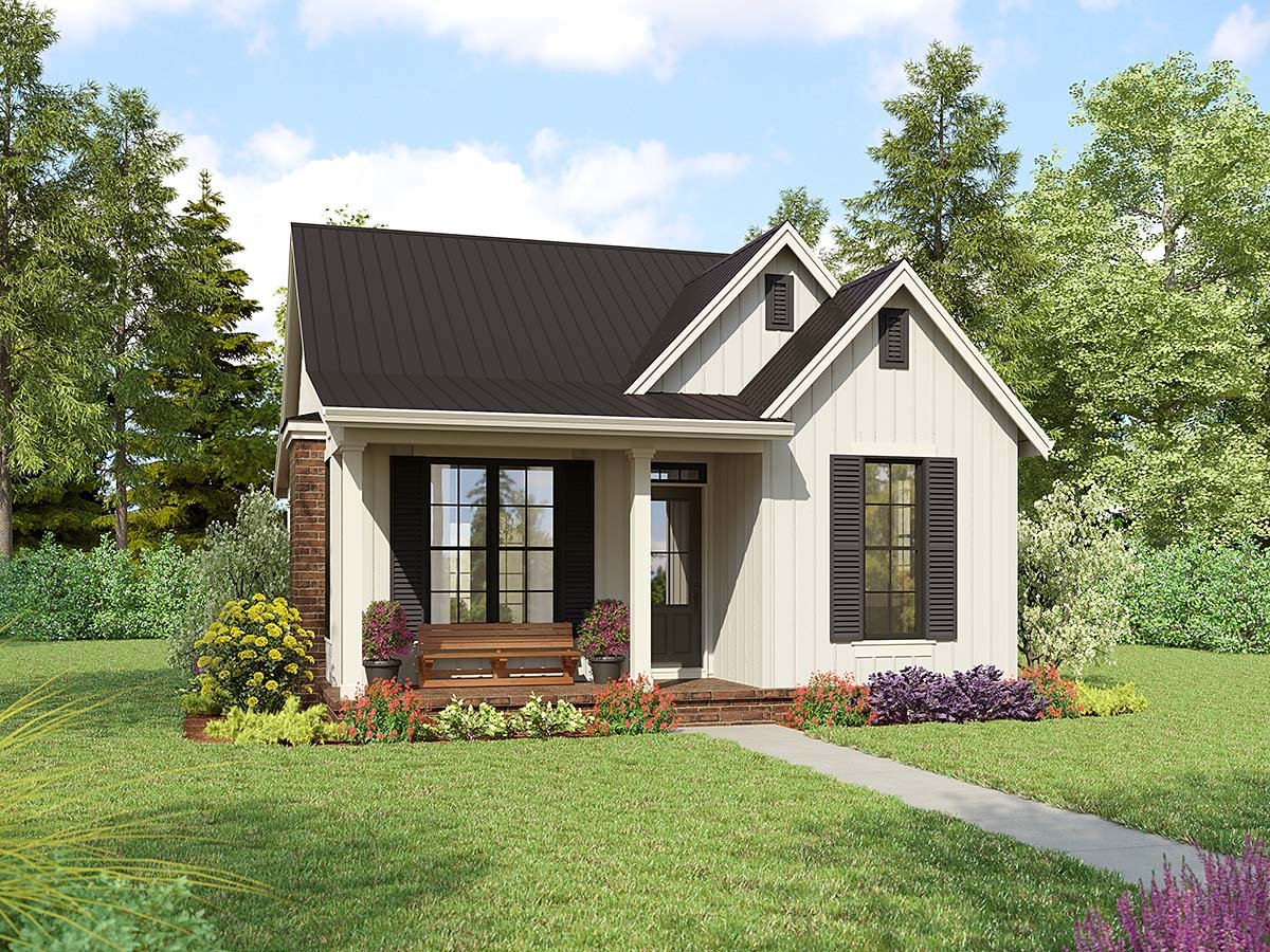 Cottage, Country, Farmhouse House Plan 83500 with 2 Beds, 2 Baths Elevation