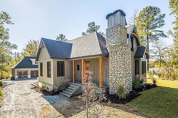 Cabin, Cottage, European House Plan 83504 with 2 Beds, 3 Baths Elevation