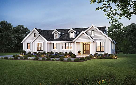 Country, Farmhouse, Ranch House Plan 83505 with 3 Beds, 2 Baths, 2 Car Garage Elevation