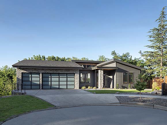 Contemporary, Ranch House Plan 83507 with 3 Beds, 3 Baths, 3 Car Garage Elevation
