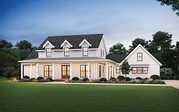 Country, Farmhouse House Plan 83509 with 4 Beds, 5 Baths, 3 Car Garage Elevation