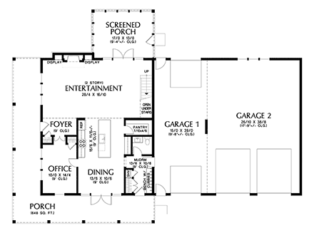 Barndominium, Country, Farmhouse House Plan 83510 with 3 Beds, 4 Baths, 7 Car Garage First Level Plan