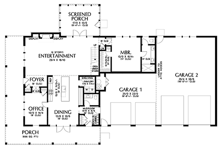 Barndominium, Country, Farmhouse House Plan 83511 with 3 Beds, 4 Baths, 6 Car Garage First Level Plan