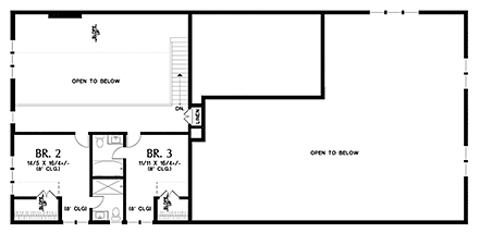 Barndominium, Country, Farmhouse House Plan 83511 with 3 Beds, 4 Baths, 6 Car Garage Second Level Plan