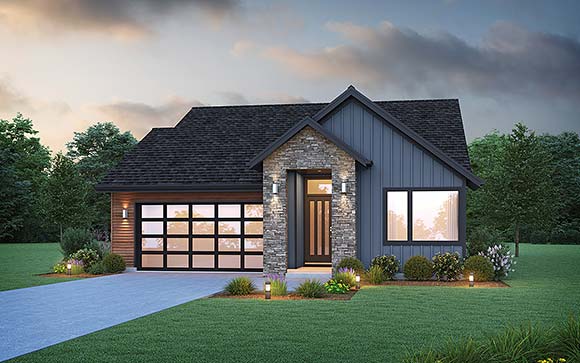 Contemporary, Modern, Ranch House Plan 83514 with 2 Beds, 2 Baths, 2 Car Garage Elevation
