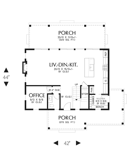 Colonial, Country, Farmhouse, Traditional House Plan 83524 with 3 Beds, 3 Baths First Level Plan