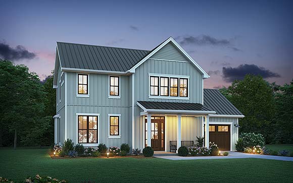 Country, Farmhouse House Plan 83532 with 4 Beds, 3 Baths, 1 Car Garage Elevation