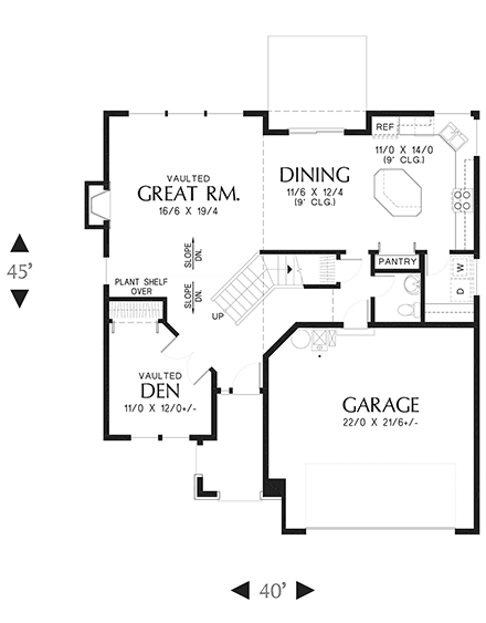 Craftsman, Traditional House Plan 83533 with 3 Beds, 3 Baths, 2 Car Garage First Level Plan
