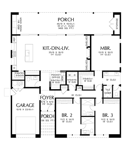 Contemporary, Modern, Southwest House Plan 83537 with 3 Beds, 4 Baths, 1 Car Garage First Level Plan
