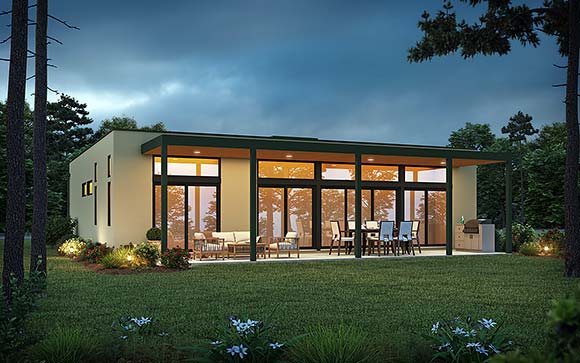 Contemporary, Modern House Plan 83540 with 3 Beds, 4 Baths, 1 Car Garage Elevation