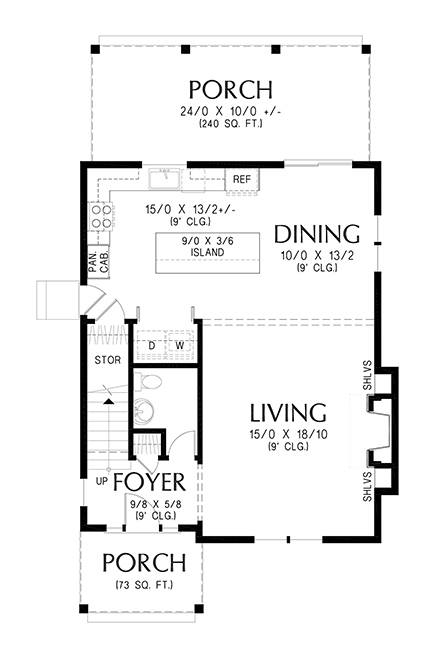 Cottage, Country, Farmhouse House Plan 83545 with 3 Beds, 3 Baths First Level Plan