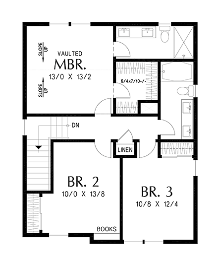 Cottage, Country, Farmhouse House Plan 83545 with 3 Beds, 3 Baths Second Level Plan